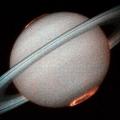 Фотографија од Сатурновите аурори направена во 2008 година со помош на Хабл