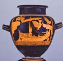 Антички сад со приказ на сцена од патешествијата на Одисеј