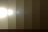 Серија од фотографии којашто го симулира затемнувањето на Марсовското небо при песочната бура во јуни 2018 година, од гледна точка на Опортјунити