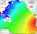 Простирање и силина на цунами брановите предизвикани од земјотресот во Чиле
