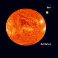Споредба на ѕвезда во фаза црвен џин со нашето Сонце.