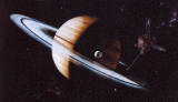 Пионир 11 крај Сатурн (уметничка визија)