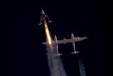 Лансирање на авионот со ракетен мотор Вирџин галактик се одвива во воздух