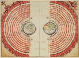 Илустрација од 1568 година на геоцентричниот Птоломејскиот систем, насловена како Четирите небесни тела