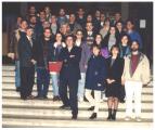 Професорот Мијат Мијатовиќ и другите основачи на Македонското астрономско друштво - фотографија од основачкото собрание на 14 март 1996 (фото: Астрономски алманах, 2016 година, МАД)