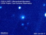 Дифузната кома на кометата Бернардинели-Бернштајн снимена од опсерваторијата Лас Камбрес на 22 јуни 2021 година