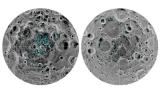 Распределбата на површинскиот мраз на половите на Месечината