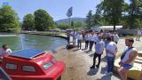 Поринување на соларното кајче во водите на Охридското Езеро