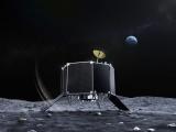 Уметнички приказ на лендерот од мисијата М1 на површината на Месечината