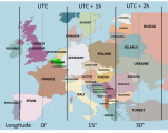Распределба на временските зони во Европа според астрономските фактори 
