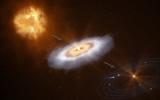 Како при колапс на гасниот облак се формира ѕвезда со диск околу неа, од која на крајот ќе се формира планетарен систем.