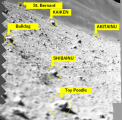 Мозаична слика од површината на Месечината, снимена со MBC камерата монтирана на SLIM и зголемена за повеќе детали