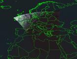  Геореференцирана проекција на сликата од ноќниот прелет. 